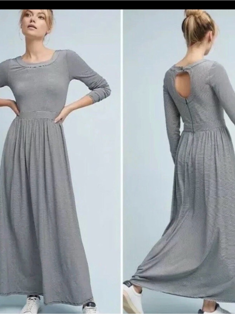 NWT Sunday in Brooklyn anthro Long Sleeve Maxi Dress with Back Keyhole XS